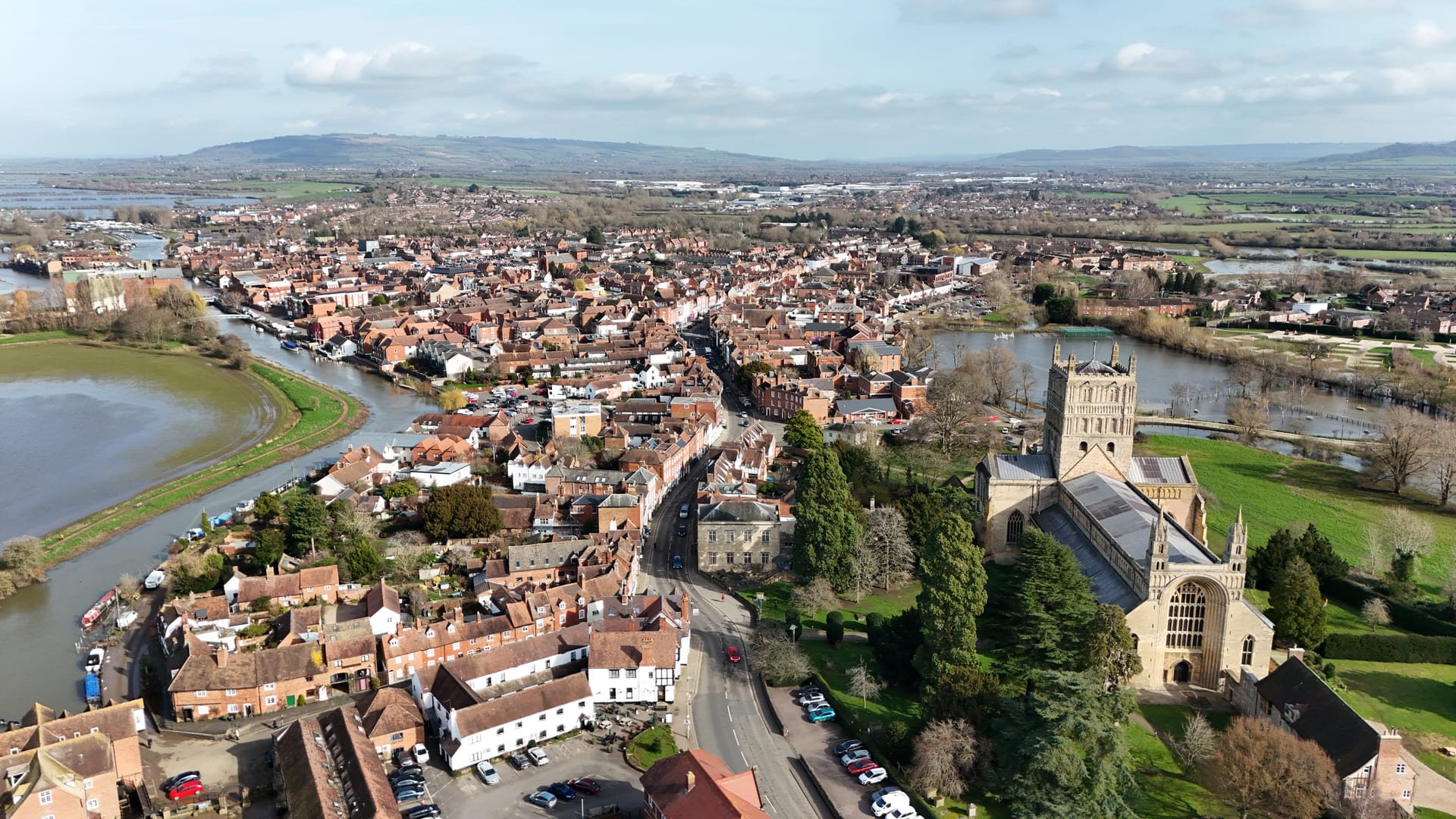 Tewkesbury town and riverside